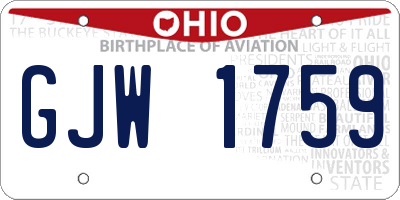OH license plate GJW1759