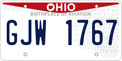 OH license plate GJW1767