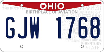 OH license plate GJW1768