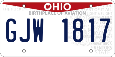 OH license plate GJW1817