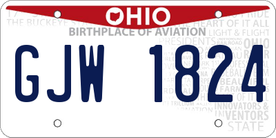 OH license plate GJW1824