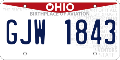 OH license plate GJW1843