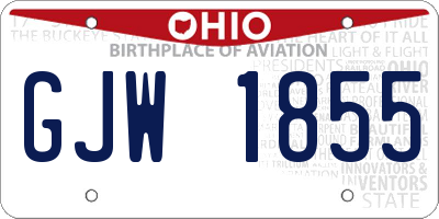 OH license plate GJW1855