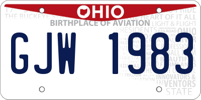 OH license plate GJW1983