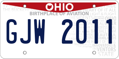 OH license plate GJW2011