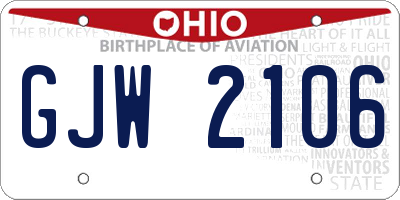 OH license plate GJW2106