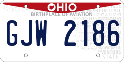 OH license plate GJW2186