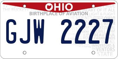 OH license plate GJW2227