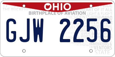 OH license plate GJW2256