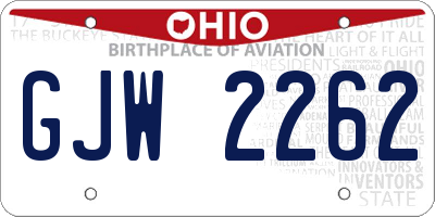 OH license plate GJW2262