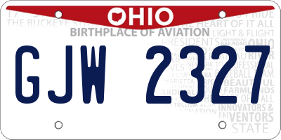 OH license plate GJW2327