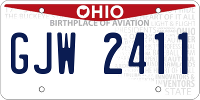 OH license plate GJW2411