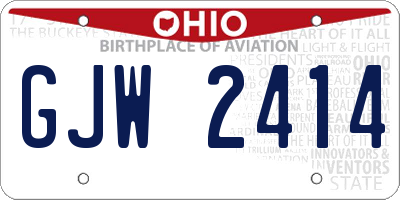 OH license plate GJW2414