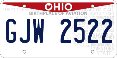 OH license plate GJW2522