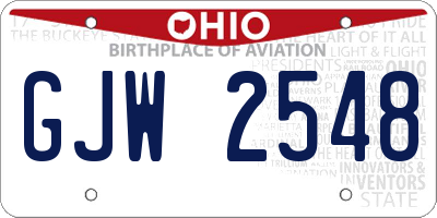 OH license plate GJW2548