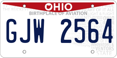 OH license plate GJW2564