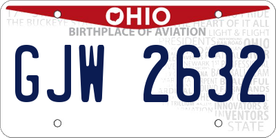 OH license plate GJW2632