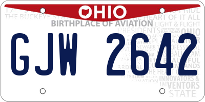 OH license plate GJW2642