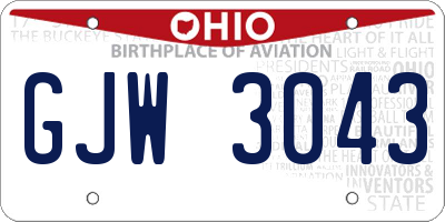 OH license plate GJW3043