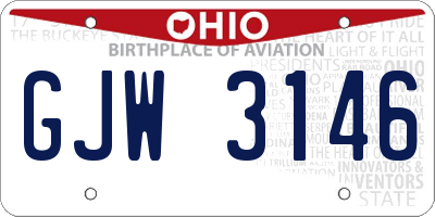 OH license plate GJW3146
