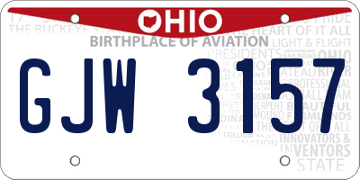 OH license plate GJW3157