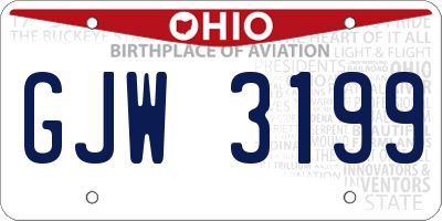 OH license plate GJW3199
