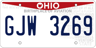 OH license plate GJW3269
