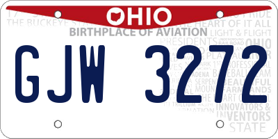 OH license plate GJW3272