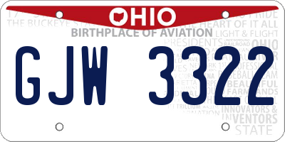 OH license plate GJW3322