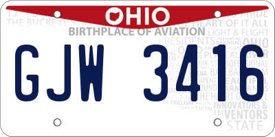 OH license plate GJW3416