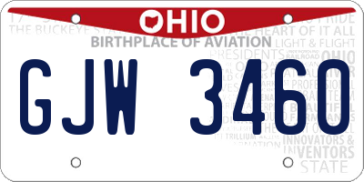 OH license plate GJW3460