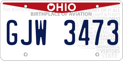 OH license plate GJW3473