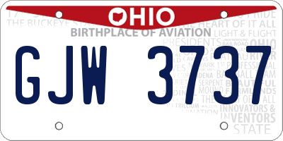 OH license plate GJW3737
