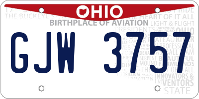 OH license plate GJW3757