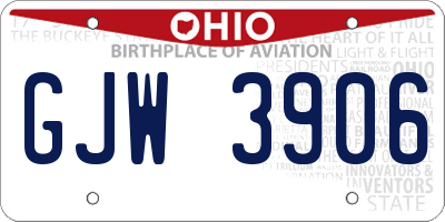OH license plate GJW3906