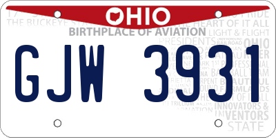 OH license plate GJW3931
