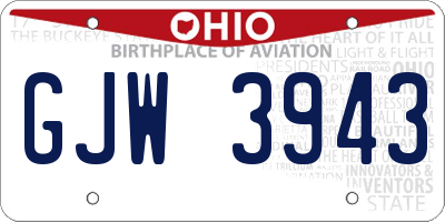 OH license plate GJW3943