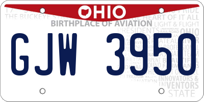 OH license plate GJW3950