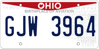 OH license plate GJW3964