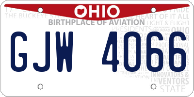 OH license plate GJW4066