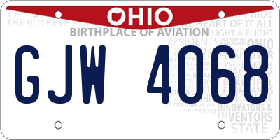 OH license plate GJW4068