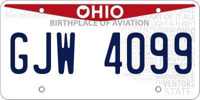 OH license plate GJW4099
