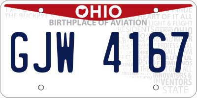 OH license plate GJW4167