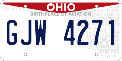 OH license plate GJW4271