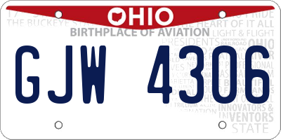 OH license plate GJW4306