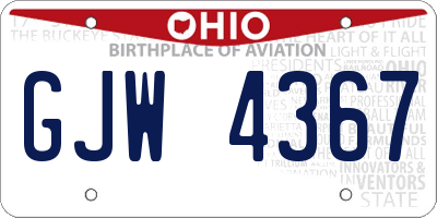 OH license plate GJW4367