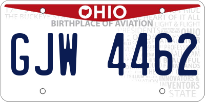 OH license plate GJW4462