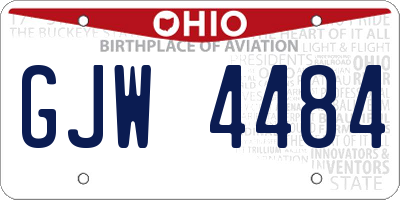 OH license plate GJW4484