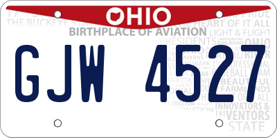 OH license plate GJW4527