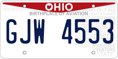OH license plate GJW4553
